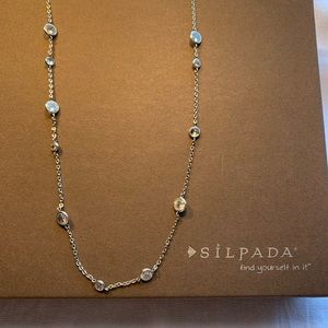 Silpada 18” Sterling Silver Scattered Stars Cubic Zirconia Necklace